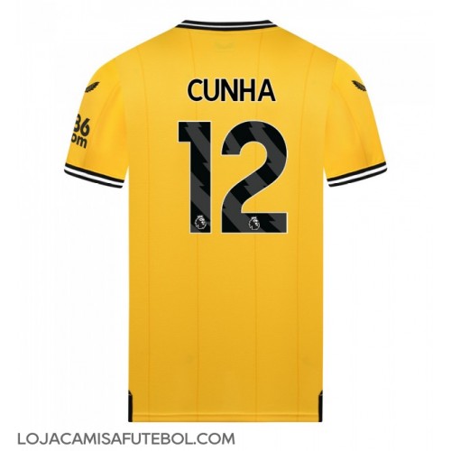 Camisa de Futebol Wolves Matheus Cunha #12 Equipamento Principal 2023-24 Manga Curta